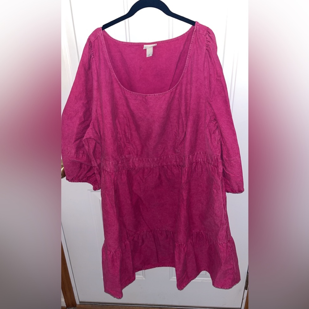 Ava & Viv Pink Cotton Midi Dress